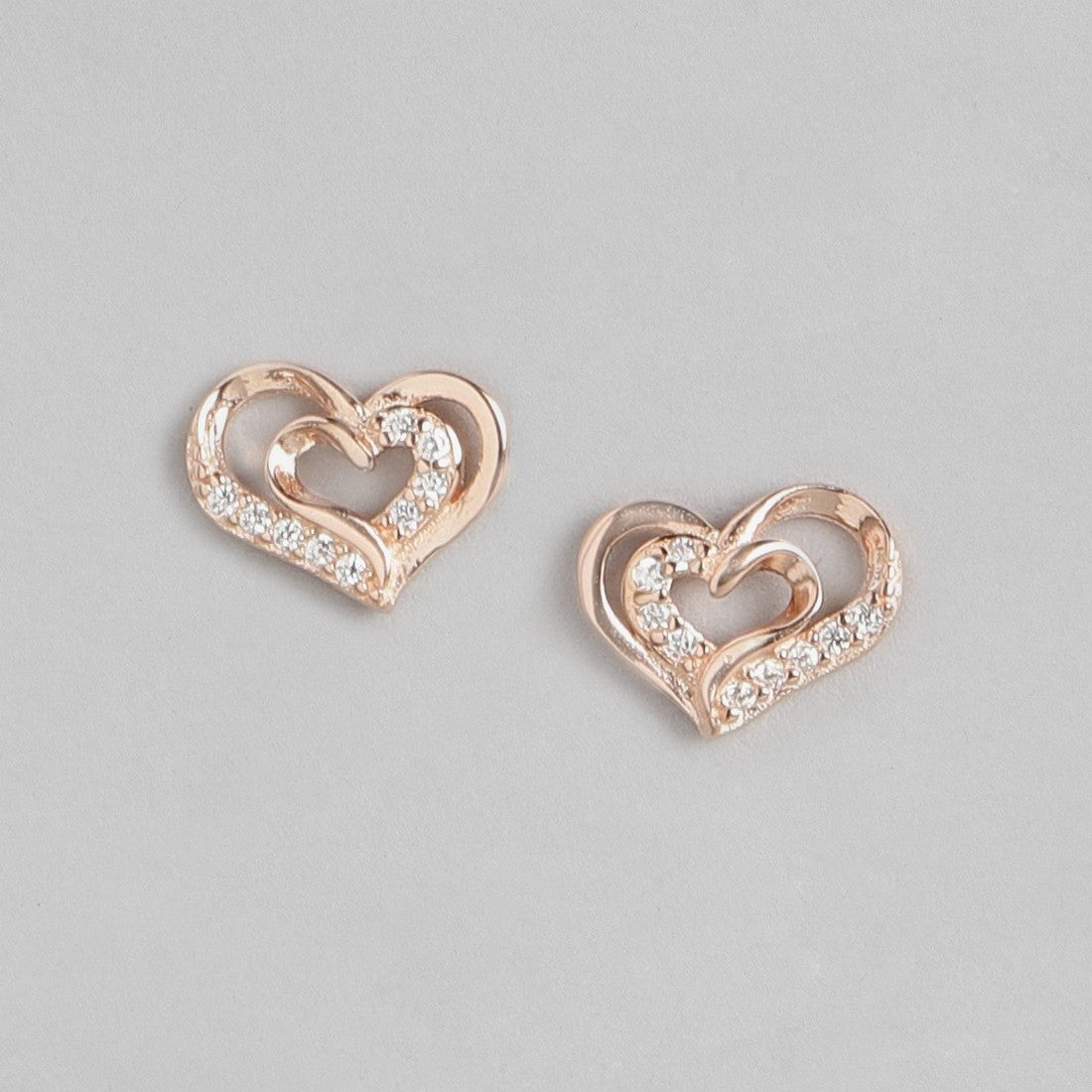 Rose Gold Nested Heart 925 Silver Jewellery Set