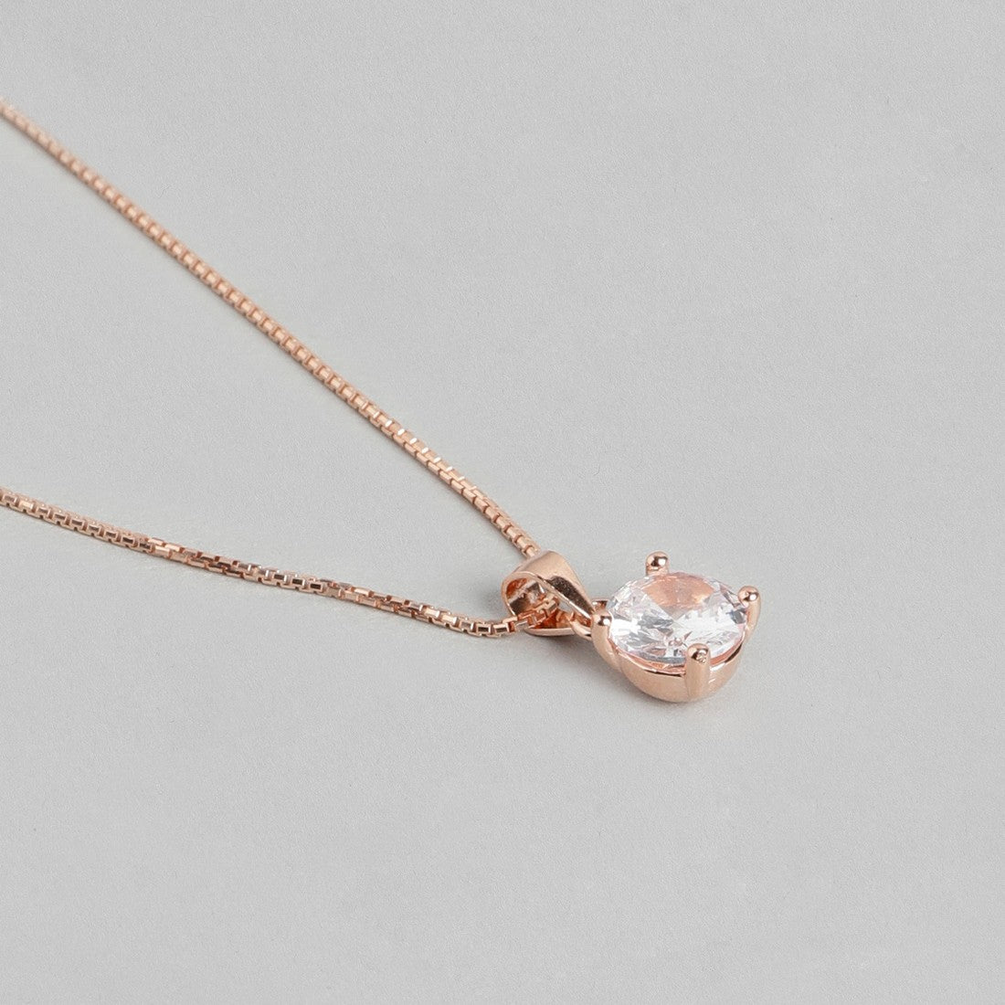 Sensational Solitaire 925 Silver Jewellery Set In Rose Gold