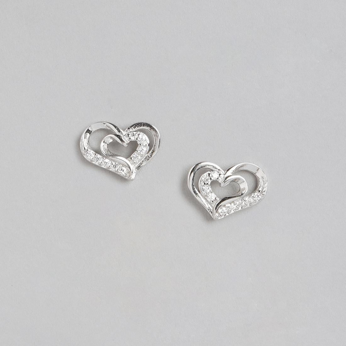 Nested Heart 925 Silver Jewellery Set
