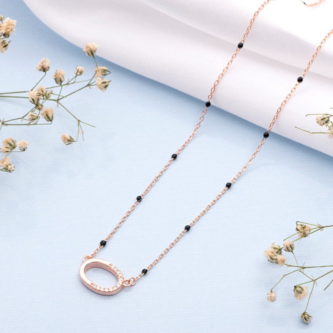 Minimal Rose Gold Plated 925 Sterling Silver Mangalsutra