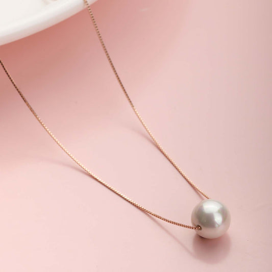 Stunning Pearl 925 Silver Rose Gold Plated Necklace