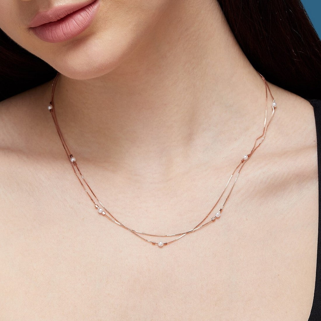 Pretty and Petite Rose Gold 925 Silver Necklace