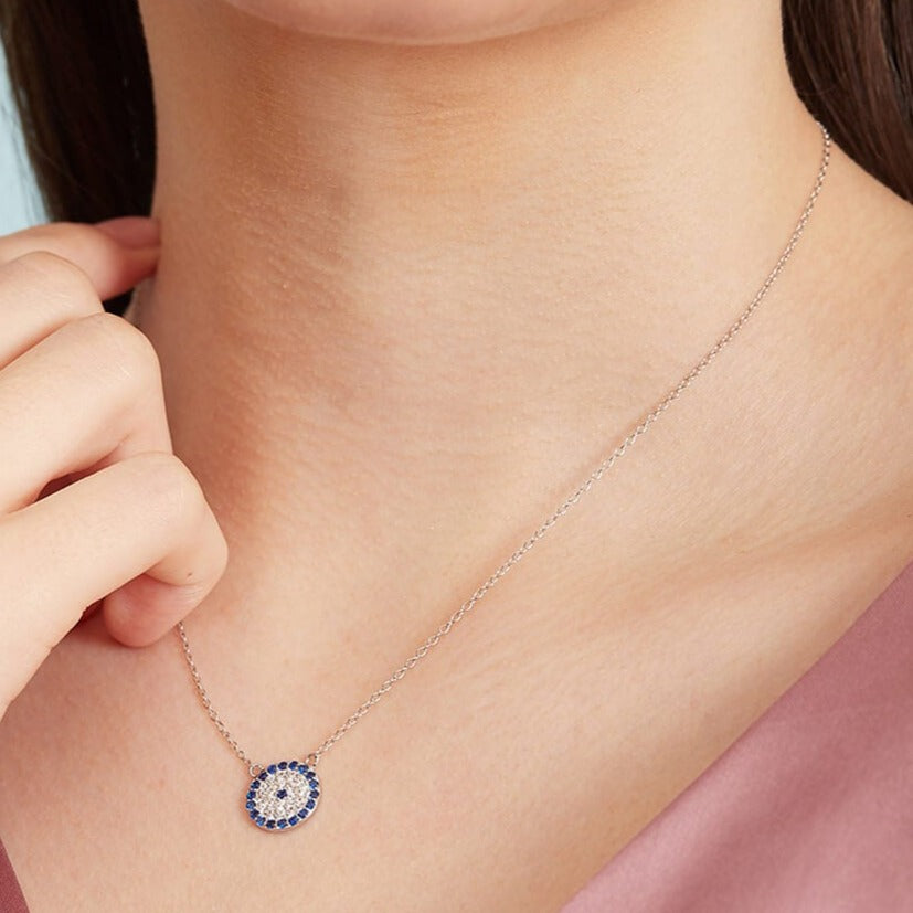 Away from the Monday Blues 925 Silver Evil Eye Necklace