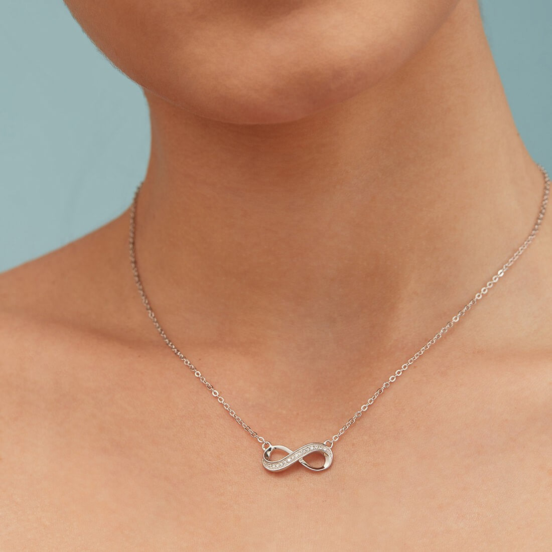 Sterling silver minimalist infinity necklace