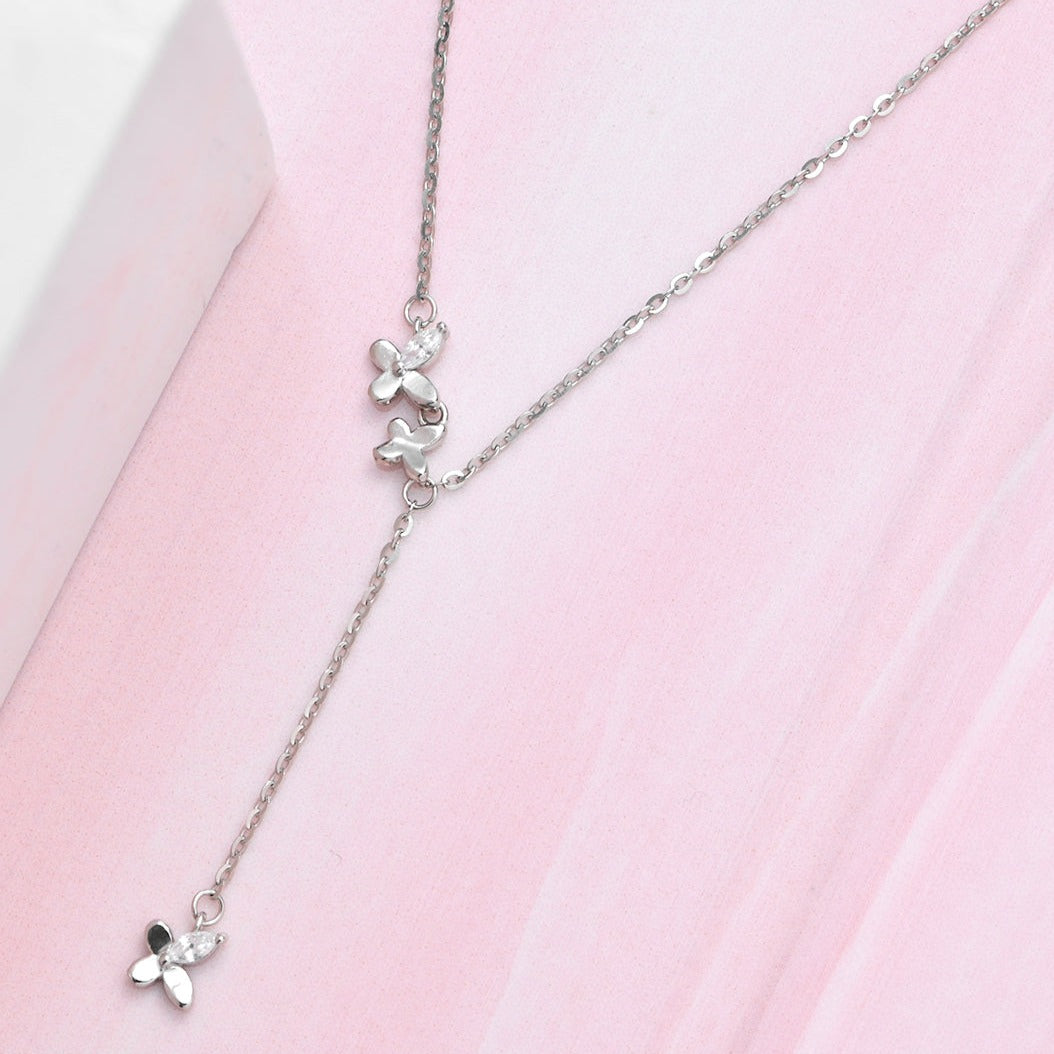 Fly High Butterfly 925 Sterling Silver Necklace