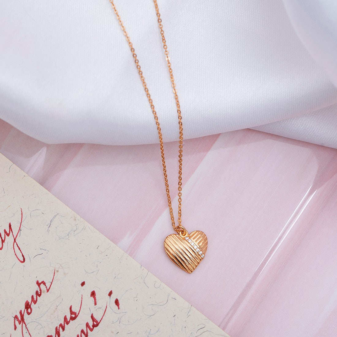 Love Heart Gold Plated  925 Sterling Silver Necklace