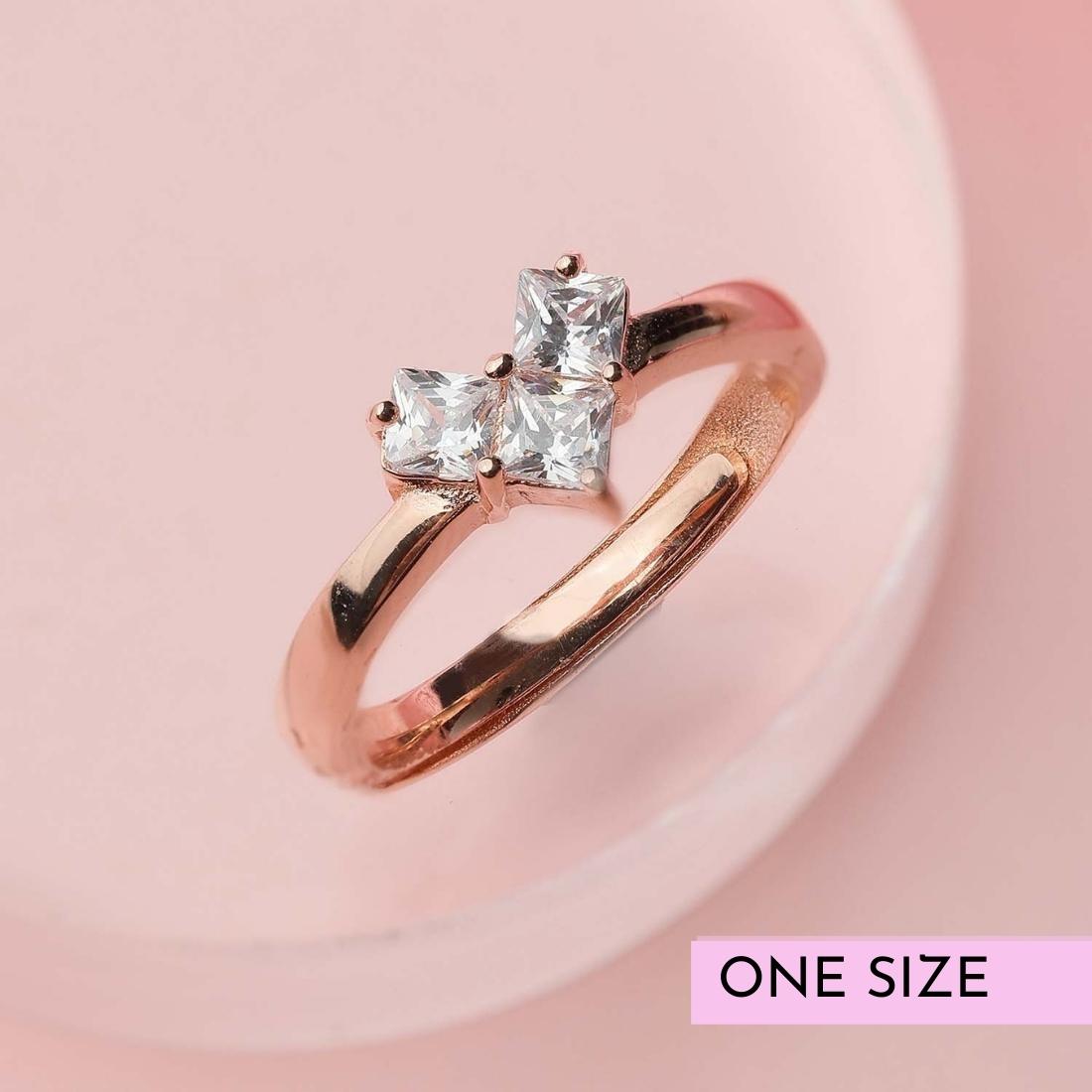 Heartcore 925 Silver Ring in Rose Gold (Adjustable)