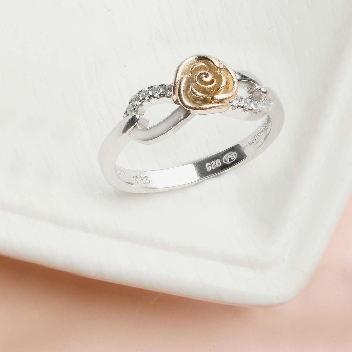 Shop for Infinity Rhodium Plated Women's Ring online by Zavya