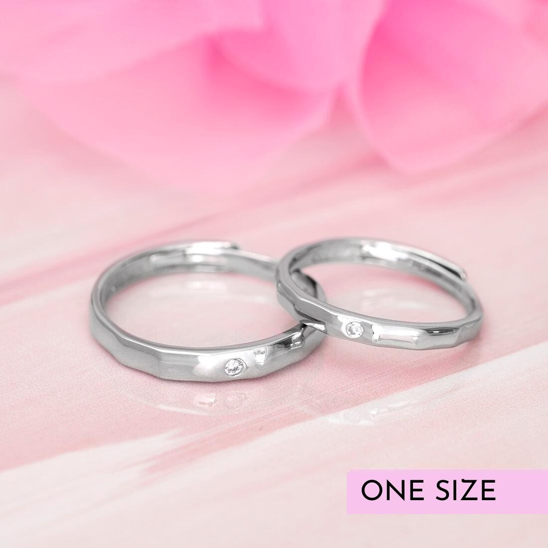 Mushy 925 Silver Couple Rings (Adjustable)
