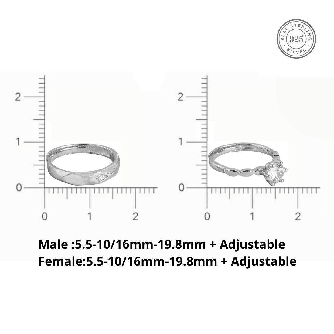 Eternally Bound Couple Rings 925 Silver Rings - Valentines Edition With Gift Box