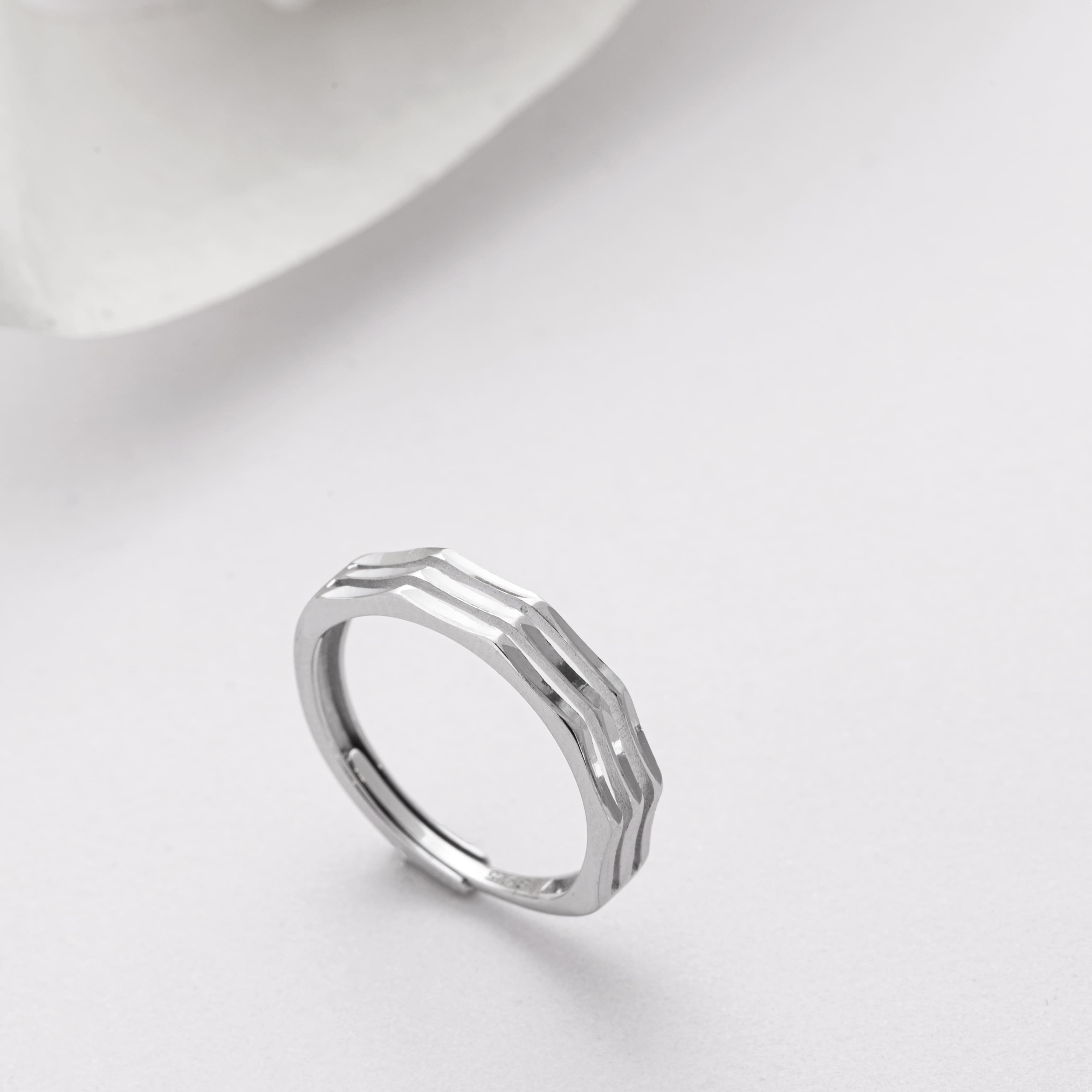 3 Lines 925 Sterling Silver Ring for Him