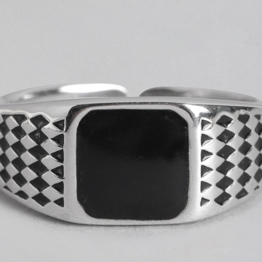 Classy Rhodium Plated 925 Sterling Silver Ring for Him