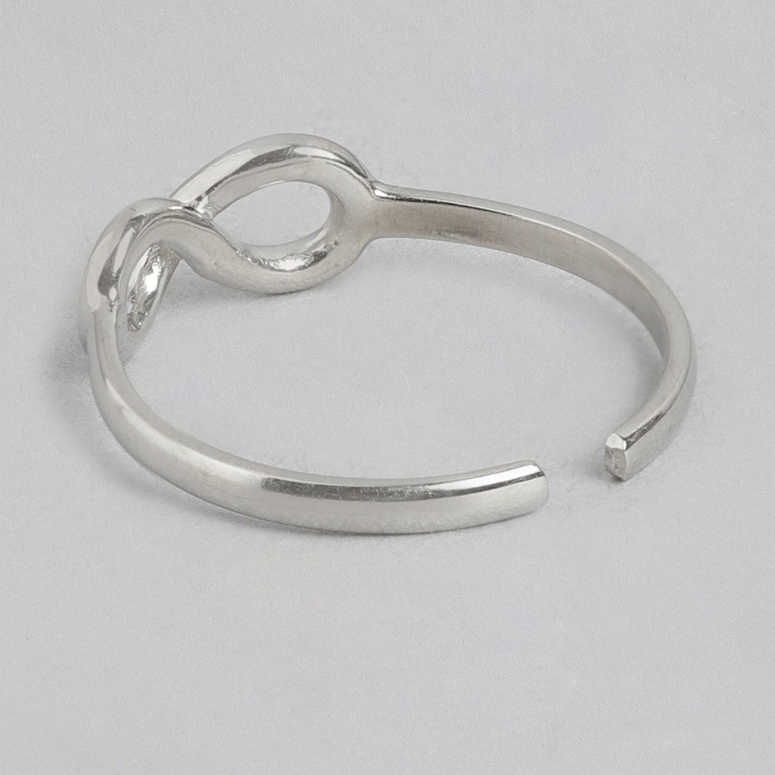 Infinity Rhodium Plated 925 Sterling Silver Ring (Adjustable)