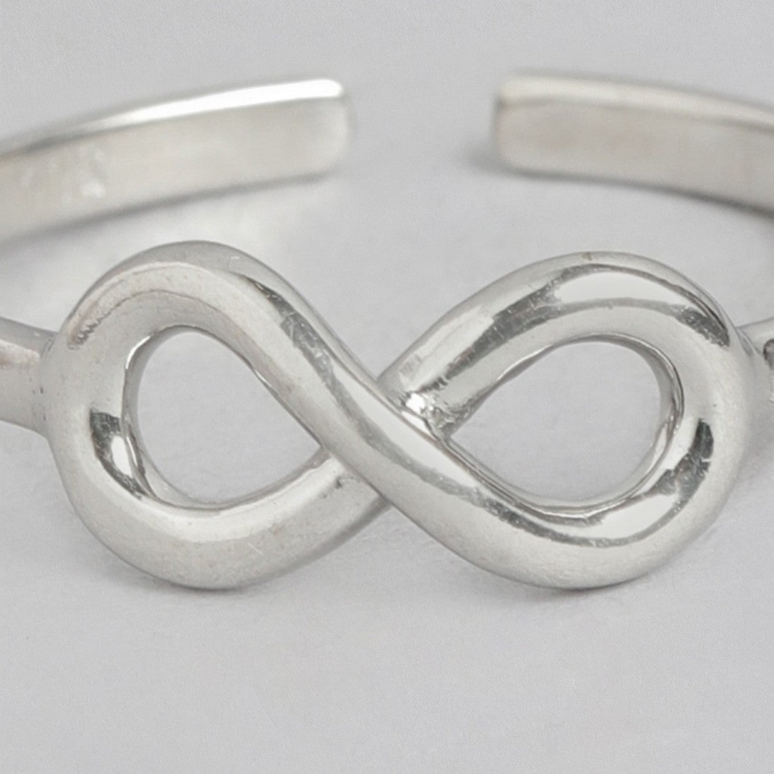Infinity Rhodium Plated 925 Sterling Silver Ring (Adjustable)