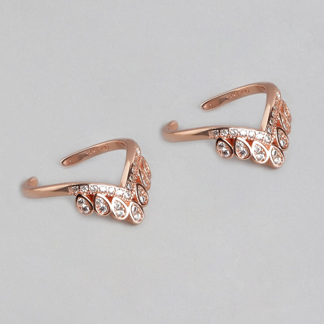 Crown Rose Gold 925 Silver Toe Ring