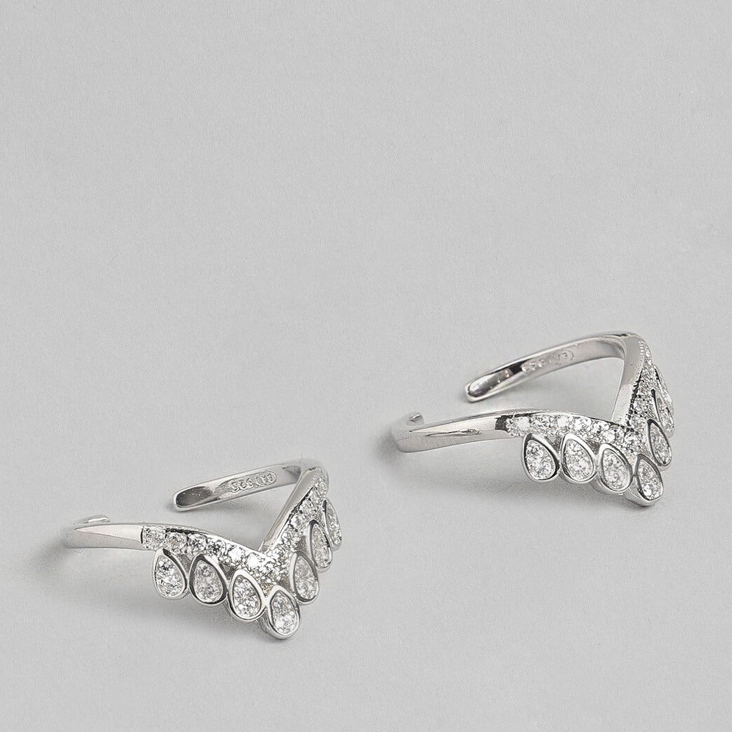 Crown Silver Adjustable 925 Silver Toe Ring