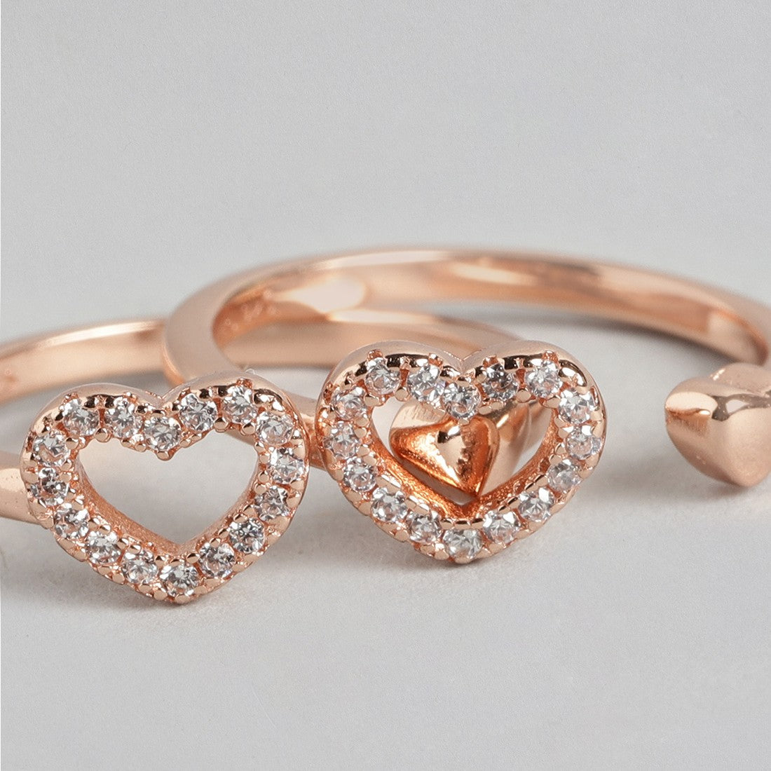 Dreamy Hearts Rose Gold 925 Silver Toe Ring