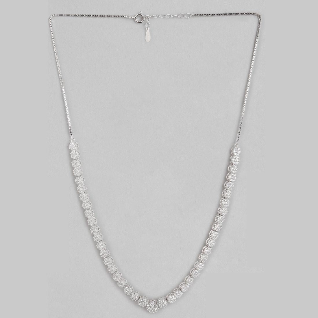 Elegancia Rhodium Plated 925 Silver Necklace