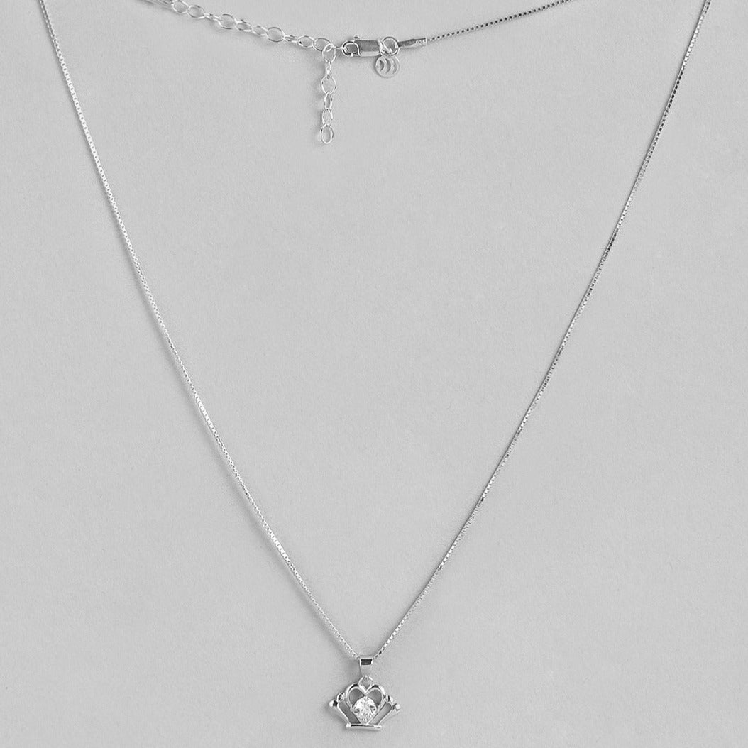 Tiara CZ 925 Sterling Silver Pendant with Chain