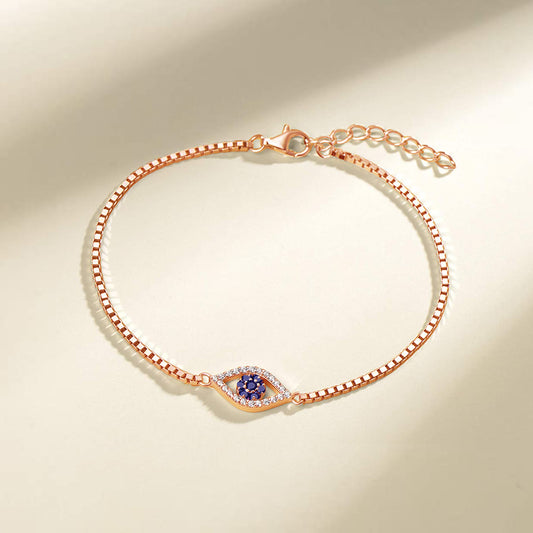 Rose Gold Plated Evil Eye 925 Silver Bracelets