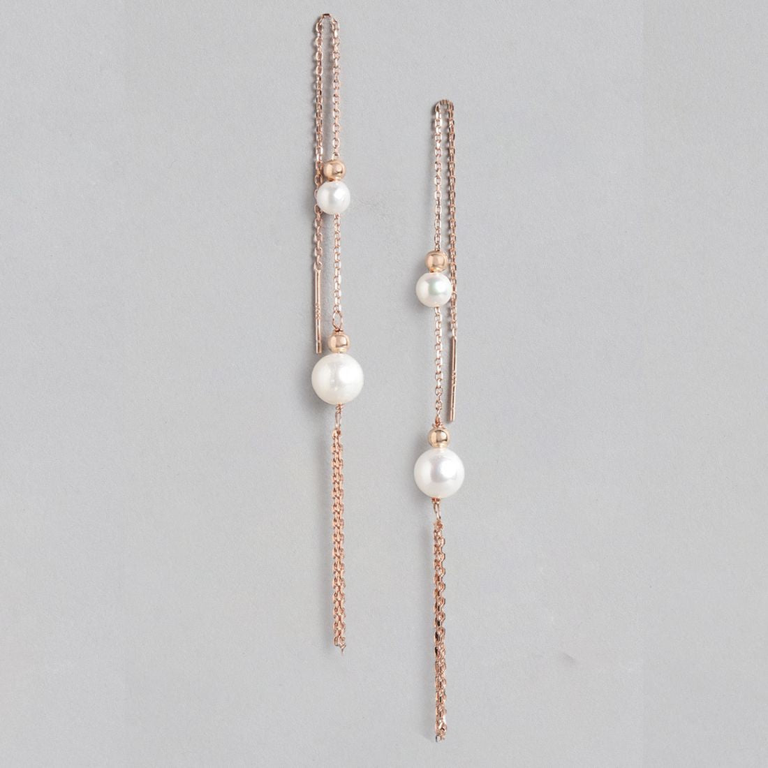 Pearl Rose Gold Plated 925 Sterling Silver Earrings